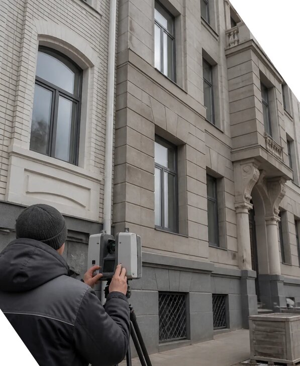 Лазерное сканирование фасадов зданий для обследования в Гусе-Хрустальном